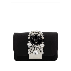 Gedebe Mini Cliky Satin Black Crossbody Bag