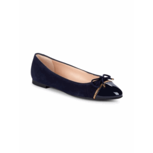 Stuart Weitzman Gabby Suede & Patent Leather Ballet Flats Blue (Size 42)