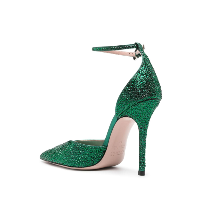 Gedebe Anitta Pump Crystal Lam Emerald + Crystal Emerald
