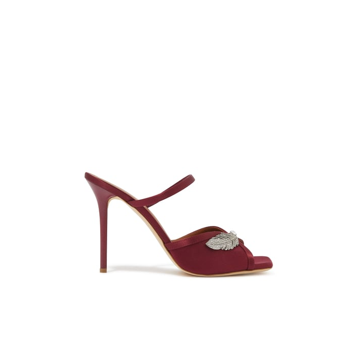 Malone Souliers Exclusive Fion 100 Satin DR Crystal Feather Sandal