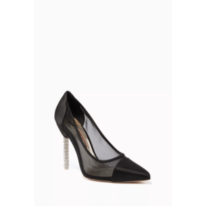 Sophia Webster Jasmine Crystal Pump Black & Satin Mesh