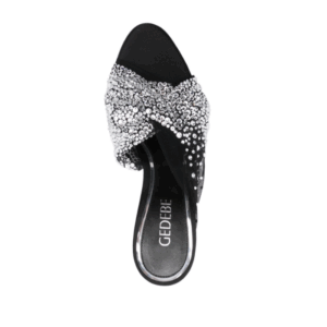 Gedebe Harper Mule 85 Tulle Black + Crystal