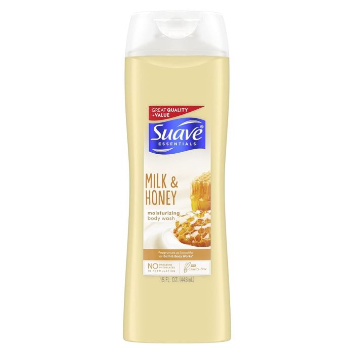 Suave Essentials Milk & Honey Moisturizing Body Wash - 15 Oz