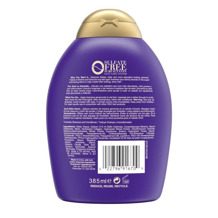 OGX Thick & Full + Biotin & Collagen Shampoo - 13 Oz - Image 2