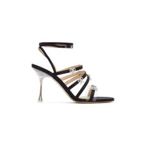 Mach & Mach Queen M Satin Sandals Multiple Bow Blackk