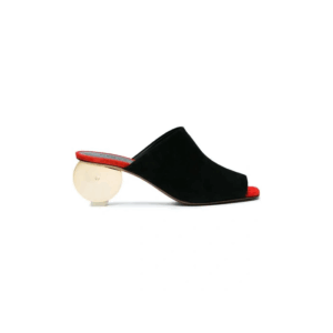 Neous Gold Circular Heel Mule Gongoria Black/Red