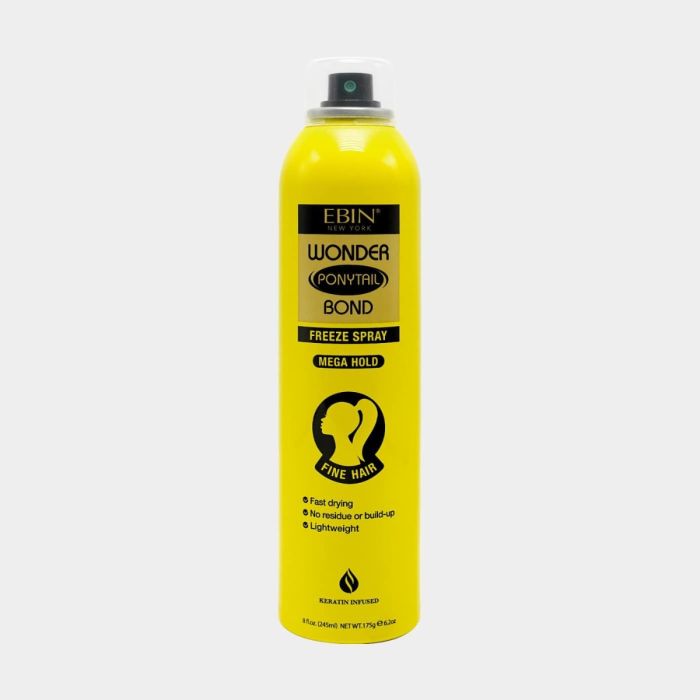 EBIN WONDER PONYTAIL BOND FREEZE SPRAY MEGA HOLD 8 Oz
