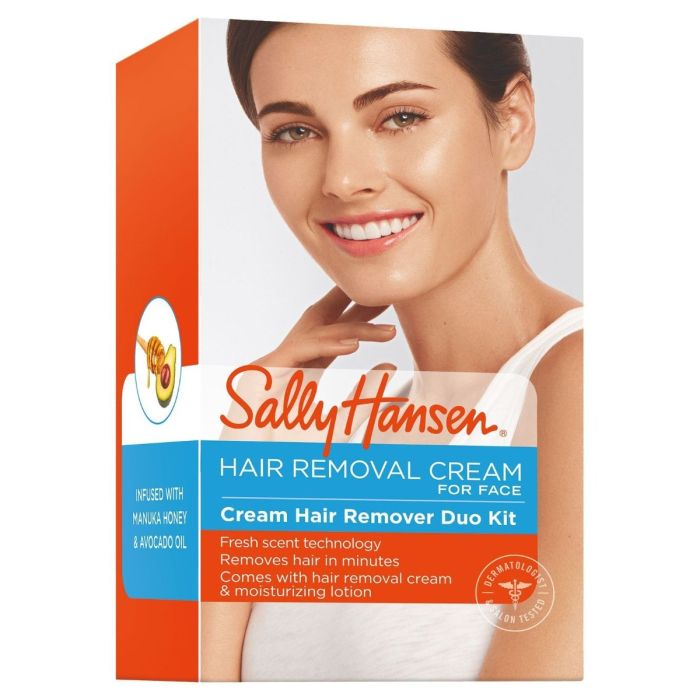 Sally Hansen Creme Hair Remover Duo Kit, for Face - 2.5 Oz