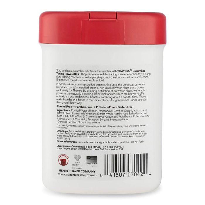 Thayers Cucumber Witch Hazel Toning Towelettes 25 wipes - Image 2