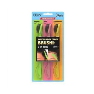 EBIN 24 HOUR EDGE TAMER BRUSH 2-IN-1 BRUSH & COMB (SWINE BRISTLE) HARD TYPE
