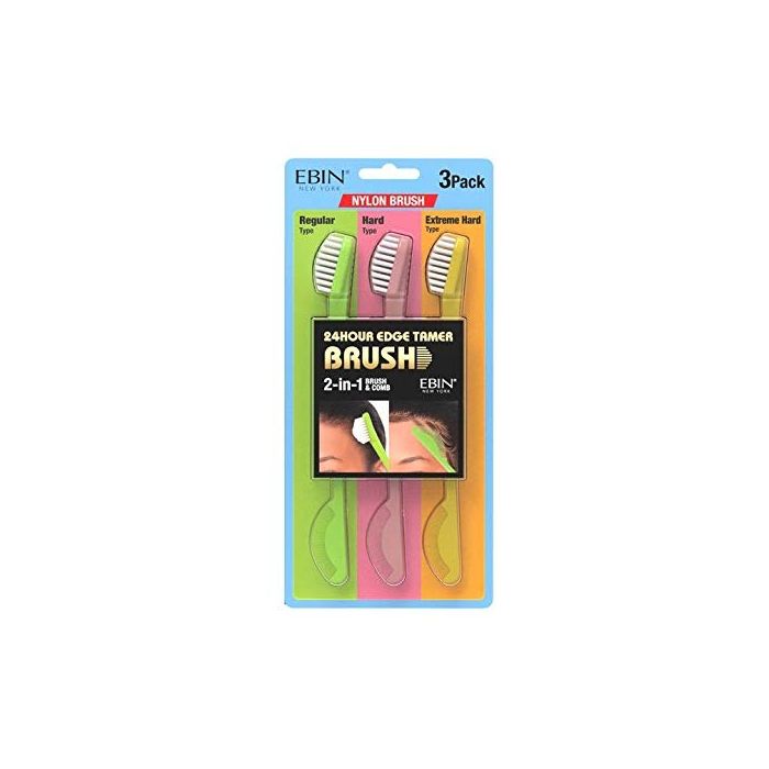 EBIN 24 HOUR EDGE TAMER BRUSH 2 IN 1 BRUSH & COMB (SWINE BRISTLE) REGULAR TYPE