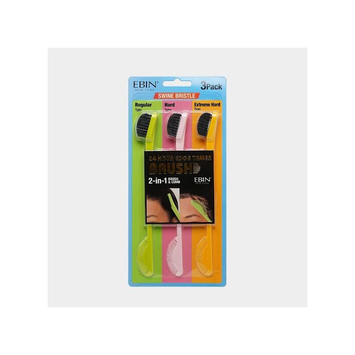 3 PACK (REGULAR/ HARD/EXTREME) BRUSH & COMB NYLON BRUSH