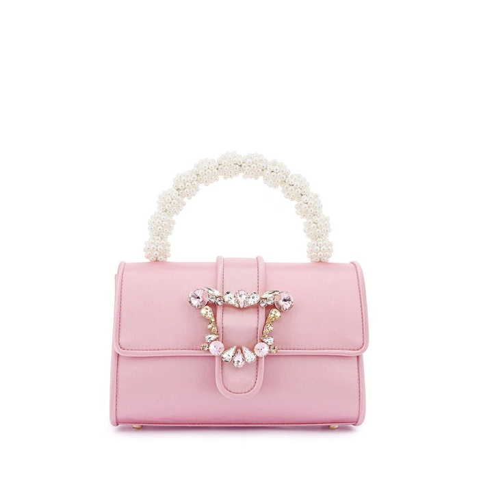 Sophia Webster Margaux Shoulder Bag Blossom Pink Satin (H