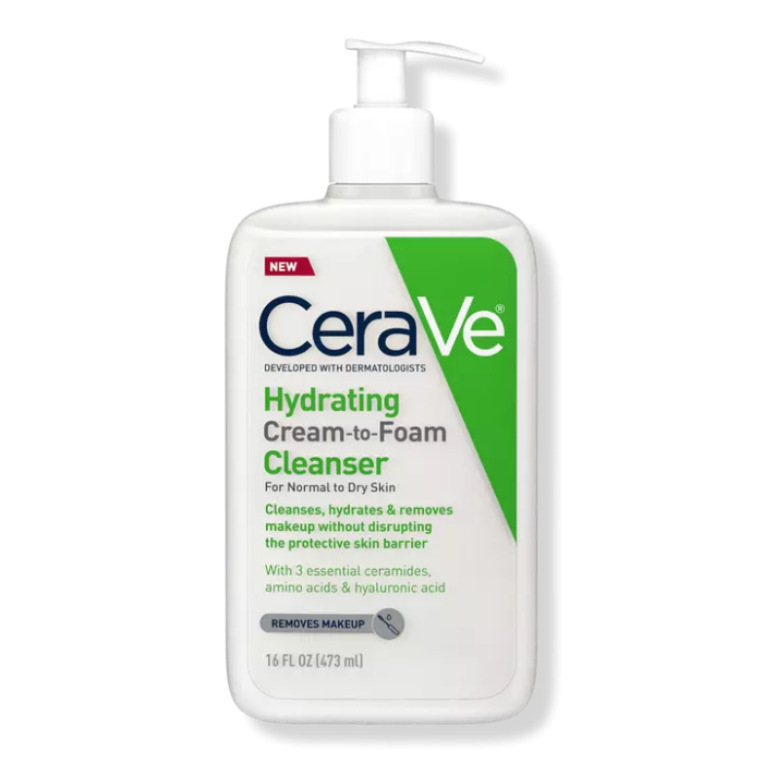 CeraVe Hydrating Cream-to-Foam Cleanser (USA) - 16 Oz