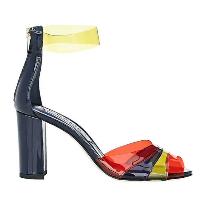 Markskinryyppy PVC Ankle Strap Multi Color Sandals (Size 40)
