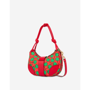 Moschino All- Over Berry Canvas Hobo Bag