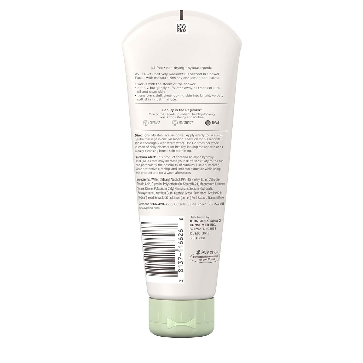 Aveeno Positively Radiant Soy Glycolic Acid and Kaolin Clay 60 Second in-Shower Facial Cleanser- 5 Oz - Image 4