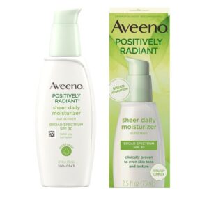 Aveeno Positively Radiant Sheer Daily Moisturizer, SPF 30 -2.5 Oz