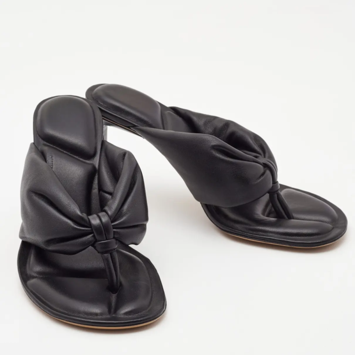 Jacquemus Puffy Thong Black Mule 80MM Heel