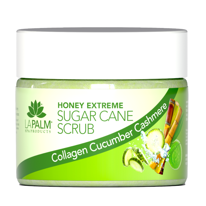 La Palm Hot Oil Collagen Sugar Scrub Cucumber Cashmere - 12 Oz