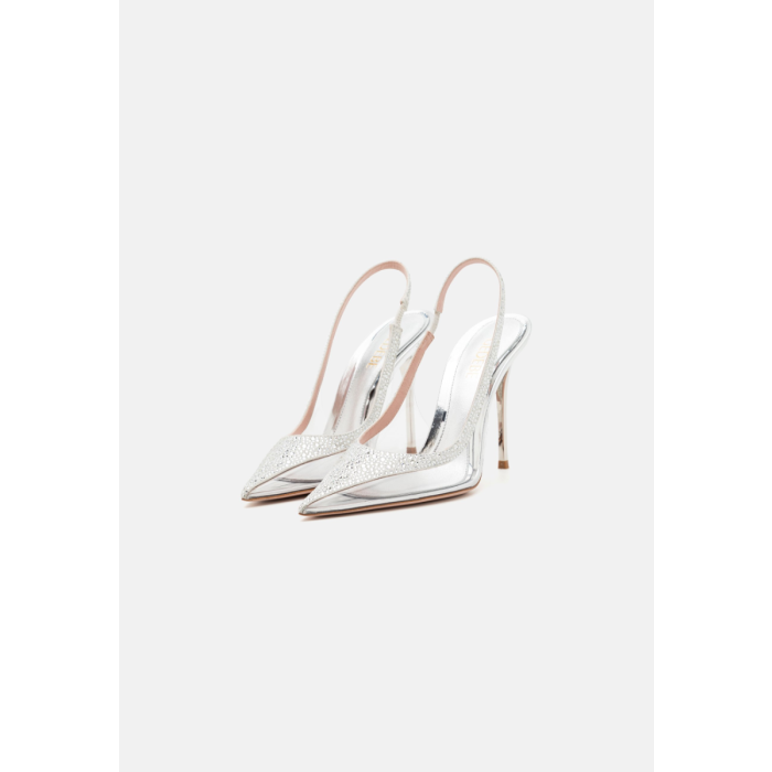 Gedebe Clo Slingback Mirror Silver + Crystal Silver