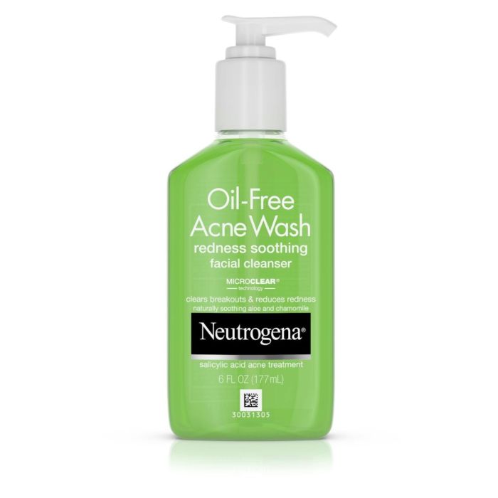 Neutrogena Oil-free Acne Wash & Redness Soothing Facial Cleanser -6 Oz