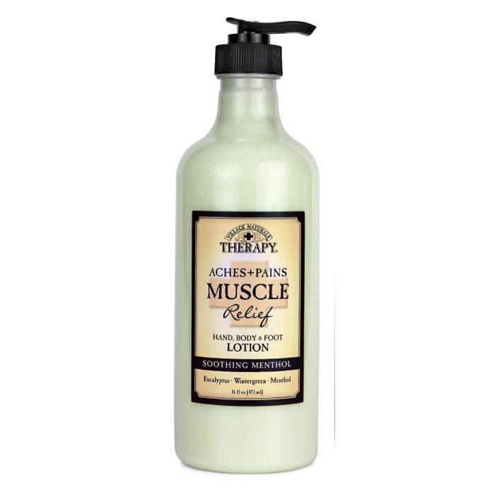 Village Naturals Therapy Aches + Pains Muscle Relief Hand, Body & Foot Lotion -16 Oz