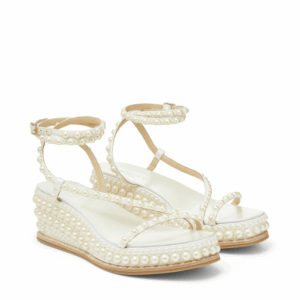 Jimmy Choo Drive 60 White/White Satin W/Pearls