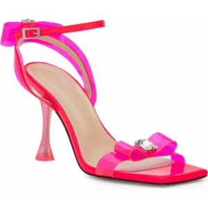 Mach & Mach French Bow Crystal Silk Sandal 95mm