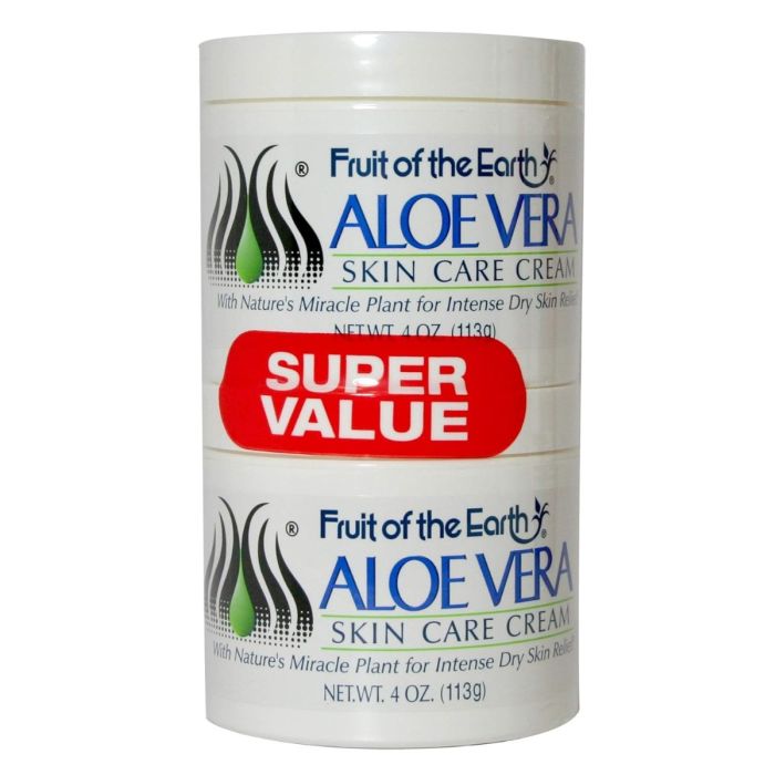 Fruit of the Earth Super Value Cream Aloe Vera 4 Ounce Jar - 4 Oz