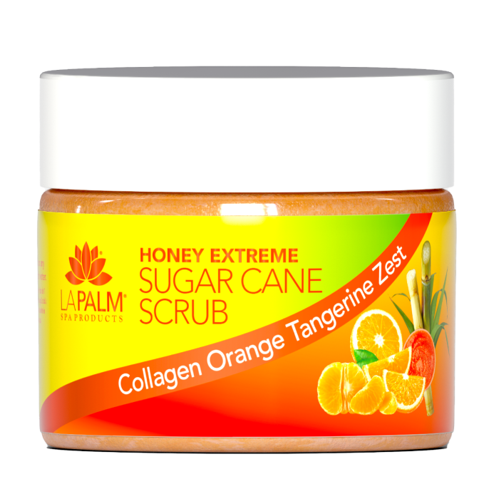 La Palm Honey Extreme Sugar Cane Scrub Collagen Orange Tangerine Zest - 12 Oz