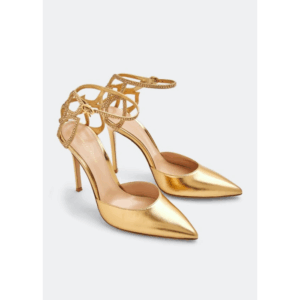 Gianvito Rossi Metallic Pump With Ankle Strap (Size 39)