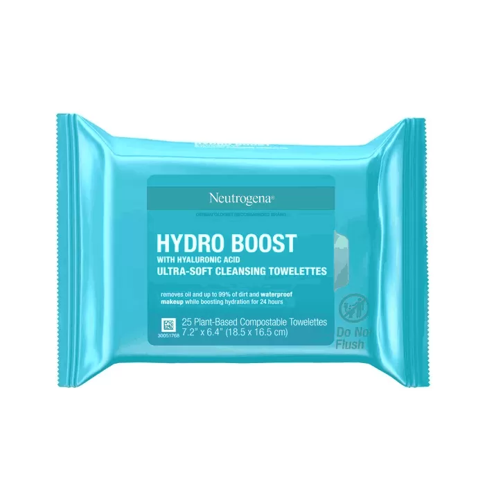 Neutrogena Hydro Boost Face Cleansing & Makeup Remover Wipes 25 Ct - 18.5 Oz
