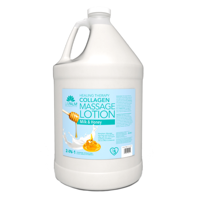 La Palm Healing Therapy Collagen Massage Lotion Milk & Honey - 1 Gallon