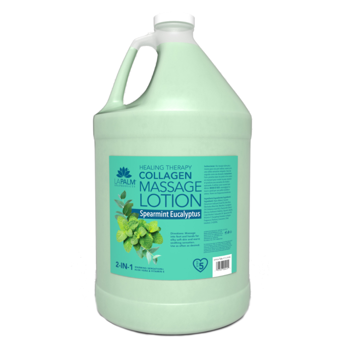 La Palm Healing Therapy Collagen Massage Lotion Spearmint Eucalyptus - 1 Gallon