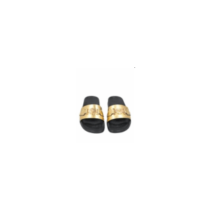 Versace Pool Slides Vitello Laminato (Size 39)