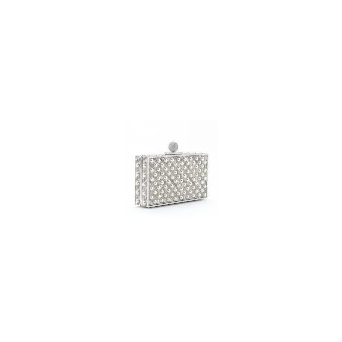 Sophia Webster Clara Crystal Box Bag Silver & Pearl