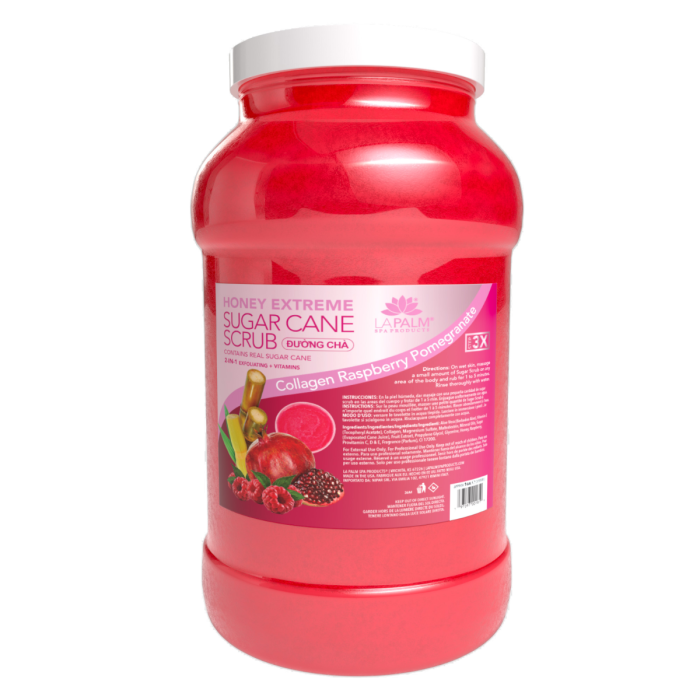 La Palm Honey Extreme Sugar Cane Scrub Collagen Raspberry Pomegranate - 1 Gal