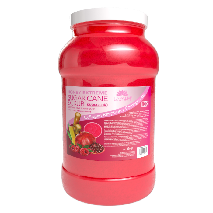 La Palm Hot Oil Collagen Sugar Scrub, Raspberry Pomegranate