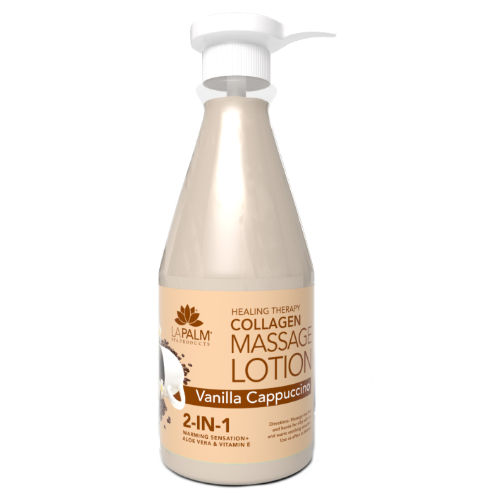 La Palm Healing Therapy Collagen Massage Lotion, Vanilla Cappuccino