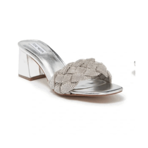 Steve Madden Maillot Braided Embellished Heeled Sandal In Rhinestone (Size 39)