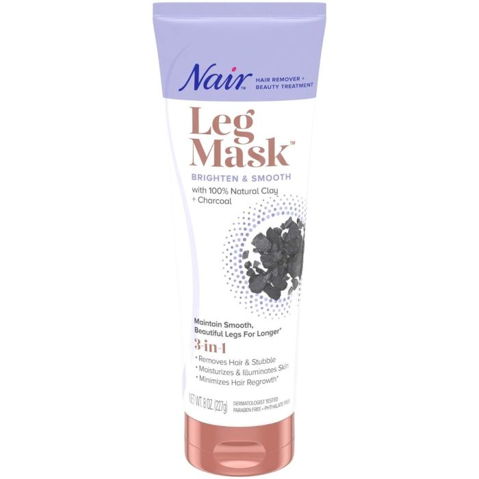 Nair Hair Remover Beauty Treatment Natural Clay + Charcoal Leg Mask - 8 Oz