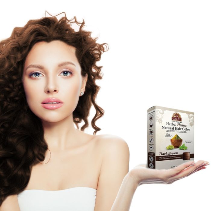 Okay Pure Naturals Herbal Henna Natural Hair Color, Dark Brown - 2 Oz - Image 4
