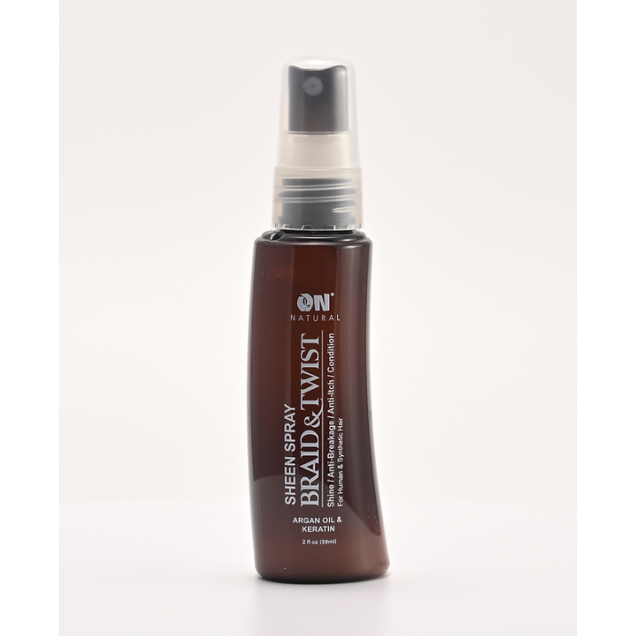On Natural Sheen Spray Braid & Twist, Argan Oil & Keratin - 2 Oz