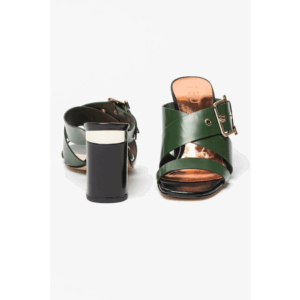 Ted Baker Peata Heeled Green Buckled Sandal (Size 39.5)