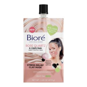 Biore Rose Quartz Charcoal Clay Mask - 1.69 Oz